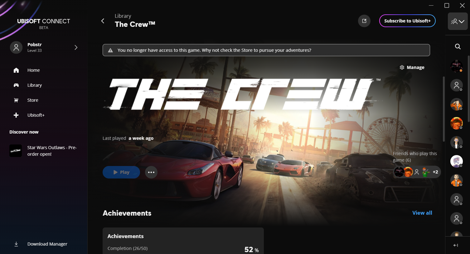EL MENSAJE DE CIERRE DE SERVIDORES DE THE CREW DE UBISOFT.